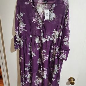 Torrid high low shirt 3/4 sleeve